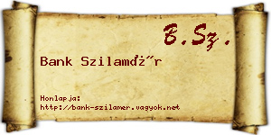 Bank Szilamér névjegykártya